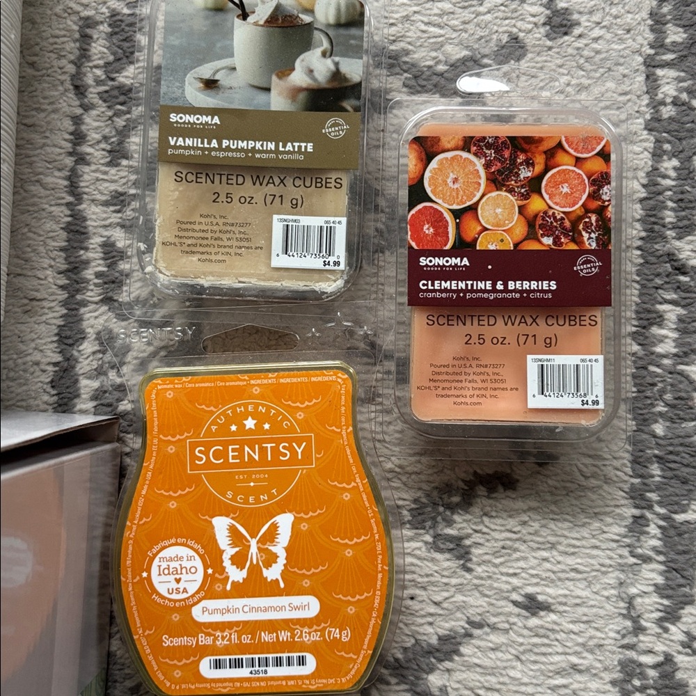 New in Box Scentsy Etched Core Warmer w 3 Wax Melts Pumpkin Vanilla Clementine - Picture 2 of 5